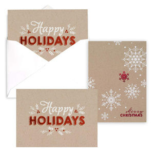 Kraft Holiday Greetings Christmas Card Pack of 24
